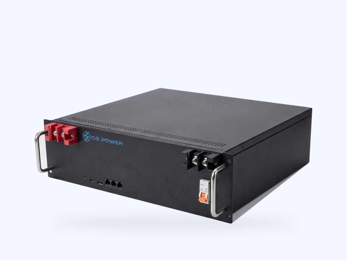 48 V lithium battery module for a 19-inch rack